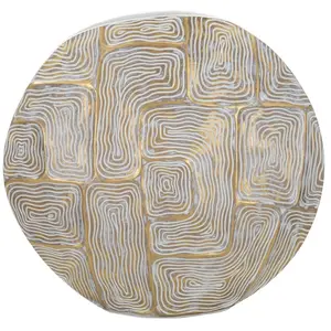 Mauro Ferretti Vase en résine dorée avec lignes abstraites 36x11x34,5 cm pas cher