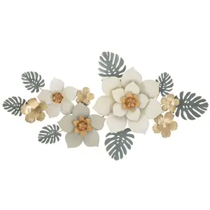 MAURO FERRETTI Panneau décoratif 3d fleurs en métal multicolores 134,6x7,6x69,9 cm pas cher