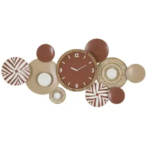 Mauro Ferretti - Horloge murale etnic multicolore - Ø50x3.5 cm T.U pas cher