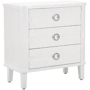 Comparateur de prix : MAURO FERRETTI Commode avec 3 tiroirs en bois blanc 81x40x84 cm