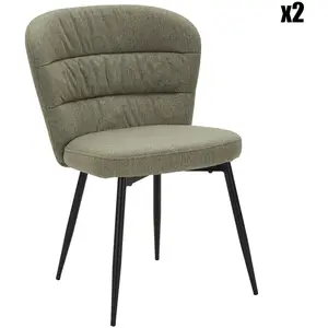 Mauro Ferretti - 2 Chaises Losanna vert/noir - 85x58x60.5 cm T.U pas cher