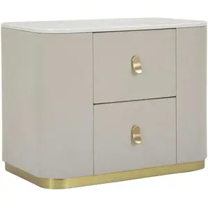 MAURO FERRETTI Table de chevet élégante avec 2 tiroirs et détails dorés 60x40 cm lullaby