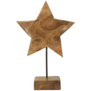 Mauro Ferretti Sculpture en bois marron 28x12x42 cm pas cher