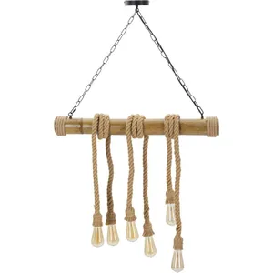 Lustre en bambou et corde, 80x15x120 cm pas cher