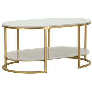 Comparateur de prix : Table basse en métal doré et marbre cm 90x60x45 1428850000