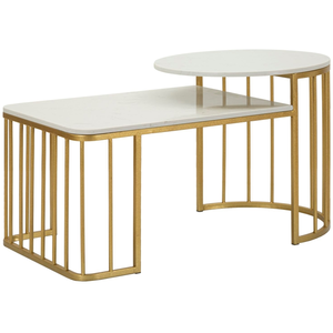 Table basse en métal doré et marbre cm 90x50x50 1428860000 pas cher