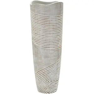 Vase en résine blanche ø 19x55 cm pas cher