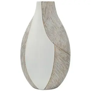 Vase en résine blanche 29,5 x 13,5 x 50 cm