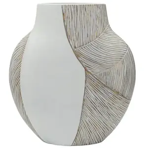 Vase en résine blanche 35 x 13,5 x 37,5 cm pas cher