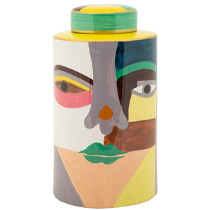 Comparateur de prix : Vase en céramique multicolore avec couvercle cm ø 19x33 0421340001