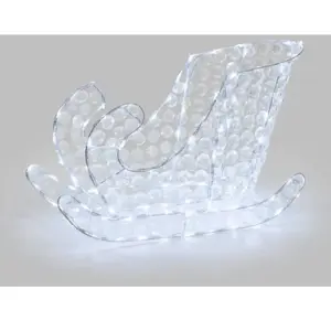 LOTTI Traineau lumineux du père noël 3D cristaux acryliques 120 LED blanc fr... pas cher