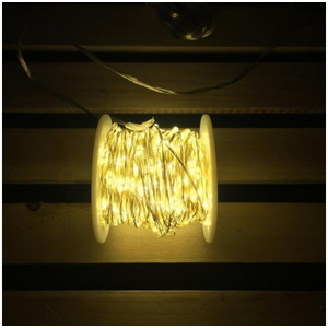 Guirlande lumineuse argentée 400 microleds  blanc chaud - lotti pas cher