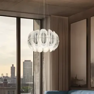 Slamp Fiordlys Suspension, LED, FRDSM00SLV01T00ROUEU, Rund 24 Vdc pas cher
