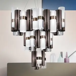 Comparateur de prix : Slamp La Lollo XL suspension LED Ø80cm étain/blanc