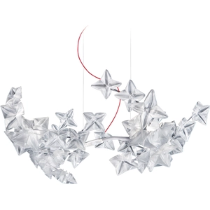 SLAMP lampe à suspension HANAMI (Prisme avec câble rouge - Lentiflex) pas cher