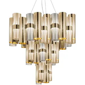 Slamp La Lollo XL suspension LED, Ø80cm, dorée pas cher