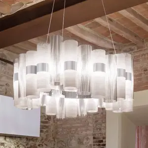 Slamp La Lollo L suspension LED, Ø80cm, blanche pas cher