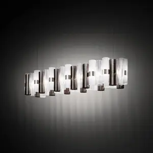 Slamp Suspension LED La Lollo, couleur étain, 140 cm pas cher