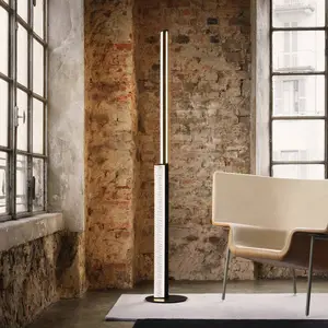 Comparateur de prix : Slamp Lampe sur pied LED Modula torsadée, plissée, noire