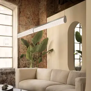 Slamp Suspension LED Modula Double, plissé, gris pas cher