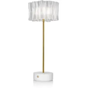 Comparateur de prix : Slamp ACCORDÉON BATTERY-Lampe à poser sans fil LED Lentiflex H32.7cm