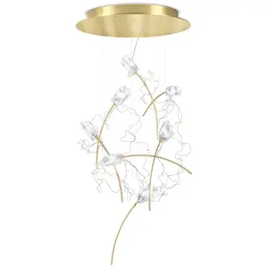 Comparateur de prix : Slamp Tulip 7 suspension LED prisme/laiton ronde