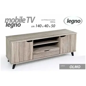 Webmarketpoint - Meuble tv bas avec tiroir et portes en orme cm 140 x ... pas cher
