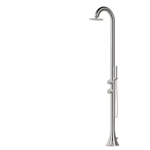 SINED Douchette moon en acier inoxydable 316l brosse avec pommeau de douche flexible argente