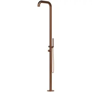Sined chia tête de douche et douchette dexterieur en acier inoxydable 316l mobile h 230 cm inox oro rosa