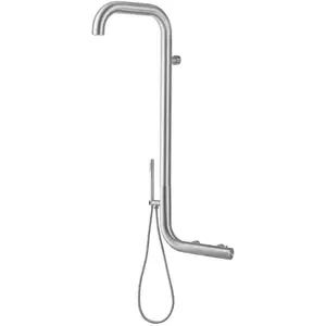 Sined Douche murale en acier inox noir mat avec pommeau de douche Arborea