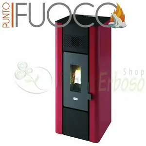 Minni - Poêle à granulés 6.3 Kw rouge pas cher