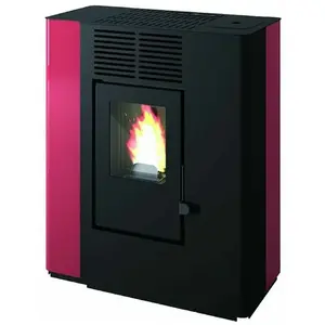 Nella - Poêle canalisé à granulés à partir de 9.2 Kw rouge pas cher