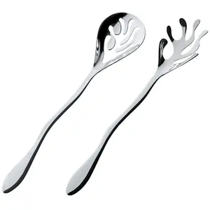 Comparateur de prix : Alessi Mediterraneo | ESI16SET Couverts à Salade Design, Acier, Poli