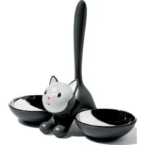 Comparateur de prix : Alessi - Gamelle Animaux - Noir - Acier inoxydable - Designer Miriam Mirri