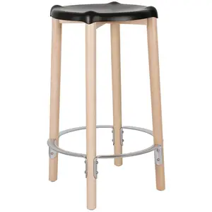 Alessi - Tabouret de bar Poêle Collection - Noir - Acier coloré à la r...Vendu parmade-in-design