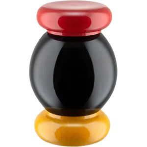 Comparateur de prix : Alessi Totem Domestici ES18 - Moulin à Sel, Poivre et Épices Design en Hêtre, Bois Noir, Jaune et Rouge