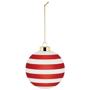 Alessi - NZ04 4 - Boule de Noël en Verre Soufflé, Diamètre 9 cm, Rouge, Blanc, Or
