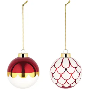 Comparateur de prix : Alessi - Boule de Noël Delight - Rouge - Verre soufflé - Designer Nika...