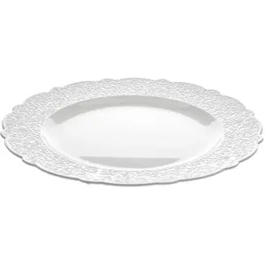 Comparateur de prix : Alessi Assiette de service en porcelaine avec décoration en relief, blanc