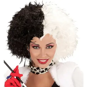 W WIDMANN MILANO Party Fashion 93320 - Perruque Demonia, noir-blanc, M...