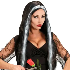 Comparateur de prix : Widmann Perruque - Mortisia - Cheveux gris avec mèches blanches - Femme - Adulte
