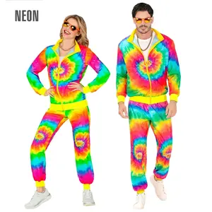 Comparateur de prix : RueDeLaFete Costume Hippie Psychedelique Tie Dye Fluo - Adulte
