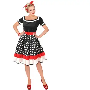 Comparateur de prix : RueDeLaFete déguisement pin-up chic années 50 femme - m - noir - widmann 48342