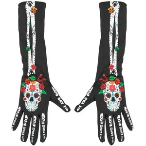 Comparateur de prix : RueDeLaFete Paire de gants jour des morts - Femme