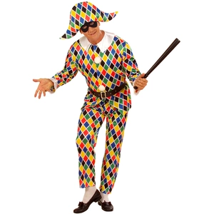 Comparateur de prix : Widmann Costume Arlequin Satin Adulte - Multicolores - S
