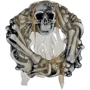 Comparateur de prix : Widmann COURONNE OS ET CRANE AVEC ARAIGNEE ET GAZE EFFRAYANT