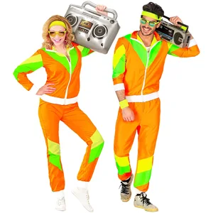 W WIDMANN MILANO Party Fashion déguisement survêtement années 80 homme - s - orange - 10171 pas cher