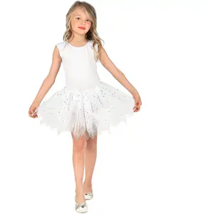 Comparateur de prix : Tutu fillette blanc à paillettes étoilées - 2 couches - WIDMANN - 27 cm - Tulle