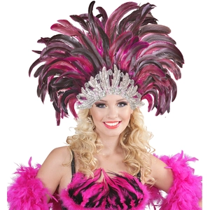 RueDeLaFete Coiffe Samba Rose - Adulte pas cher