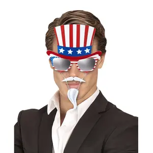 Widmann Lunettes Oncle Sam avec chapeau, moustache et bouc pas cher
